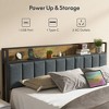 NicBex Full/King Size Bed Frame with LED Lights,Charging Station and 2 Drawers,Upholstered Headboard with Storage Shelf,Gray - 4 of 4