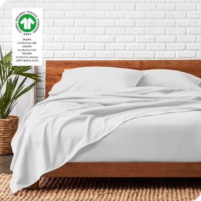 King White Organic Cotton Flannel Sheet Set