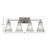 Toltec Lighting Uptowne 4 - Light Vanity in  Aged Silver with 5.5" Fluted Frosted Crystal Shade - 2 of 2