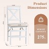 Set of 2 Folding Upholstered Dining Chairs with Wooden Frame, Space-Saving Mid-Century Fabric Side Chairs for Kitchen or Small Room - 3 of 4