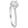 Pompeii3 1 3/8Ct Diamond & Moissanite Halo Two Tone Engagement Ring 14k Rose & White Gold - 2 of 4