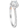 Pompeii3 1 3/8Ct Diamond & Moissanite Halo Two Tone Engagement Ring 14k Rose & White Gold - image 2 of 4