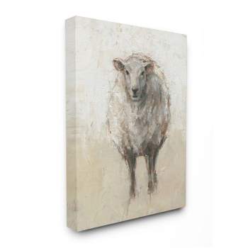 Stupell Industries Minimal Sheep Painting Beige Tan Farm Animal