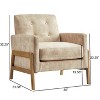 TiramisuBest Tufted Back Accent Chair - Sand - 4 of 4
