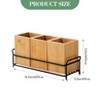 Bamboo Utensil Holder, Wood Cutlery Holder Silverware Caddy with 3 Detachable Compartments & Handles, Flatware Caddy Fork Spoon Knife Organizer - 3 of 4