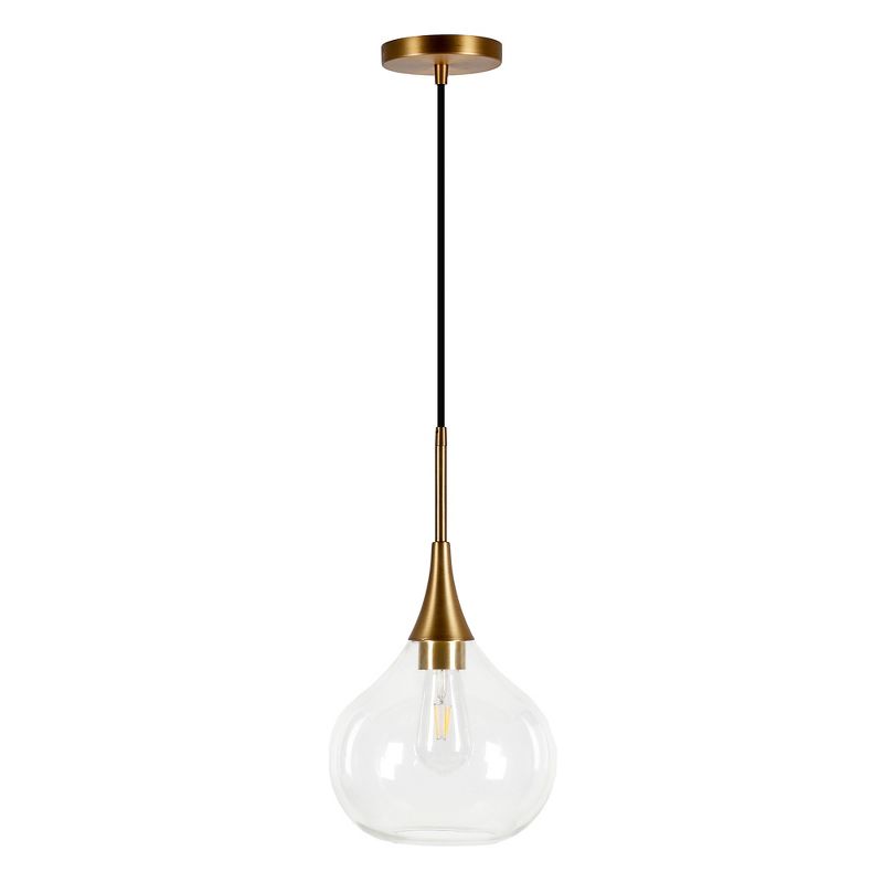 Hampton & Thyme 9.5" Wide Pendant with Glass Shade, 1 of 9