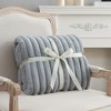 Amelie Home Soft Faux Fur Throw Blanket, Faux Rabbit Fur Striped Throw Blanket - 3 of 4