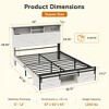 Kumasinova Farmhouse Bed Frame with Storage Headboard,LED Lights and Charging Station,Platform Bed with Steel Slats,1200lbs Max - 3 of 4
