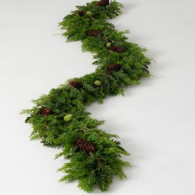 Sullivans Artificial 6 ft. Cedar & Hemlock Garland, Green