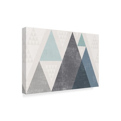 Trademark Fine Art -Michael Mullan 'Mod Triangles I Blue' Canvas Art