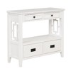 Hostack 36'' Farmhouse Wood Console Table with 4 Drawers and 1 Storage Shelf for Entryway and Living Room , Antique White - 2 of 4