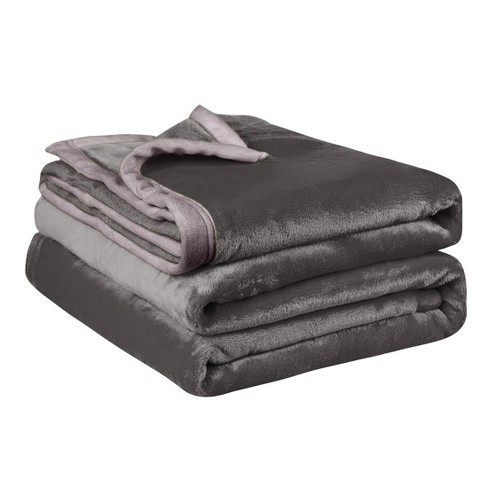 Piccocasa Solid Print Microfiber Lightweight Plush Soft Bed Blanket 1 Pc  Gray Twin 60x78 : Target