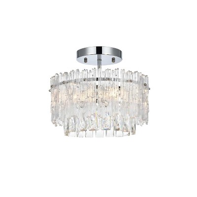Elegant Lighting Emilia 12 inch Flush Mount in Chrome
