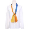 INSPIRE CHIC Women's Solid Contrast Color Pleated Long Satin Neck Scarves 49.2"x4.3" 1 Pc - 2 of 4