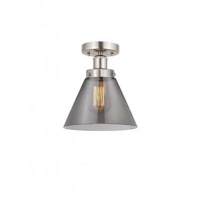Cone - 1 Light Semi-Flush Mount In Industrial Style-9.75 Inches Tall and 7.75 Inches Wide