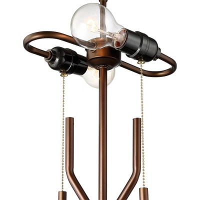 Bronze 29" Rustic Modern Table Lamp with Woven Shade