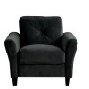 INFURNIC Sofas Comfortable Sectional Couch Velvet Upholstery Modular Design Premium Sponge Filling for Living Room, Black, 32.2"*29.1"*34.4" - 3 of 4