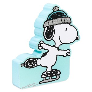 Silver Buffalo Peanuts Snoopy Ice Skating MDF Box Sign : Target