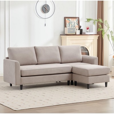 Hyleory L-Shaped Sectional Sofa - Breathable Soft Fabric in Simple Warm Design
