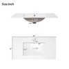 36" Bathroom Vanity with Ceramic Sink, Soft-Close Doors, Double Storage Shelves & Divided Drawer - Leovsnove - 3 of 4