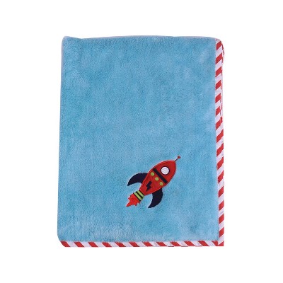 Bacati - Airspace Aqua Embroidered Blanket