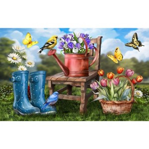 Briarwood Lane Doormat 30x18 Indoor Outdoor In the Spring Garden For Spring Doormat - 1 of 4