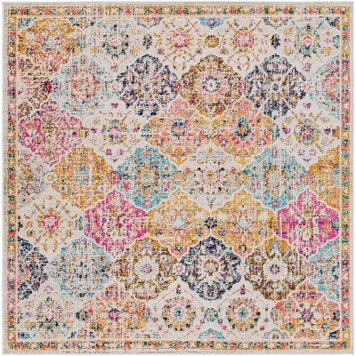 Mark & Day Emilly 6'7"x6'7" Square Woven Indoor Area Rugs Saffron/Burnt Orange