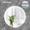 Costway 24"x24"/32"x32" LED Bathroom Mirror with 3-Color Dimmable Lights Time/Temp Display - 3 of 4