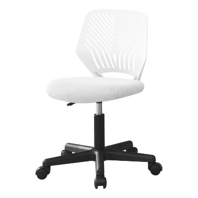 Monarch Specialties Office Chair Adjustable Height Swivel Ergonomic Computer Desk Work Juvenile Metal Fabric Black Contemporary Modern