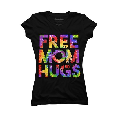 Adult Design By Humans Tie Dye Rainbow Pride Free Mom Hugs By Avocato T-Shirt