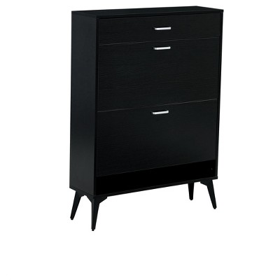 NicBex Storage Cabinet with 2 Flip Drawers and 1 Drawer,Shoe Rack Storage Organizer with Open Shelves for Closet Hallway Bedroom Entryway