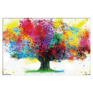 Trends International Color Bursting Tree Framed Wall Poster Prints - 1 of 4