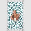 NoJo Super Soft Green and White Palm Leaf Nursery Crib Fitted Sheet - 4 of 4