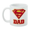 Superman Super Dad Shield Logo Ceramic Coffee Mug, Novelty Gift Mugs for Coffee, Tea and Hot Drinks, 11oz, White - 3 of 4