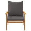 vidaXL 3 Piece Patio Lounge Set - Solid Acacia Wood with Cushions, Outdoor Garden Chair Set, Rectangular Table - 4 of 4