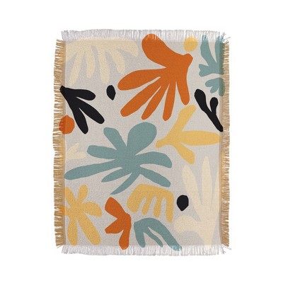 DorisciciArt Botanic market beige Woven Throw Blanket - Deny Designs