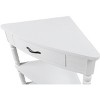Hostack 33.8'' Small Triangle Corner Table with 3 Tiers, Solid Wood Legs for Small Spaces and Living Room, Milk White - 4 of 4