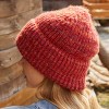 Women's Cozy Ribbed Beanie Red Knit Winter Hat - Cupshe - image 4 of 4