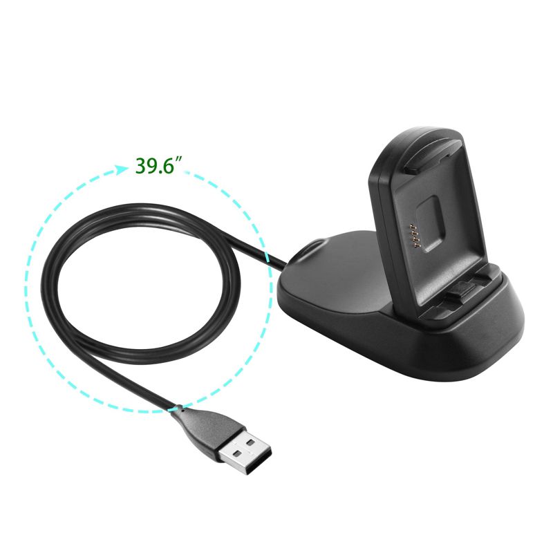 Insten USB Charging Stand Compatible with Fitbit Blaze Smartwatch, Docking Station Charger with Integrated USB Cable, Black, 3.3 ft, 4 of 6