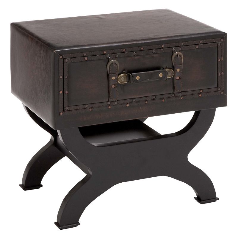 Faux Leather Trunk End Table Brown - Olivia & May, 4 of 6