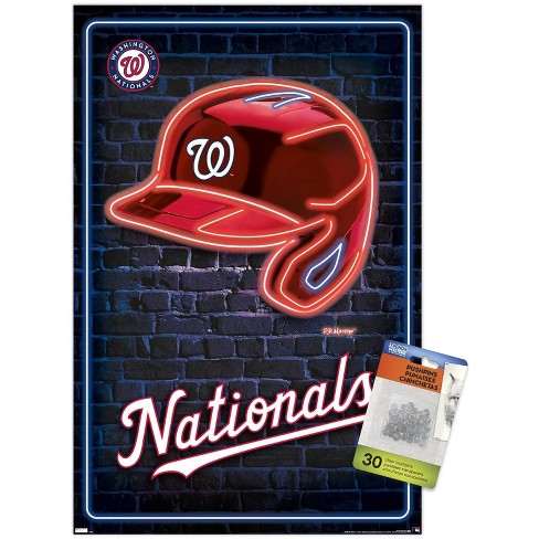 Trends International Mlb Washington Nationals - Neon Helmet 23 Unframed  Wall Poster Print Clear Push Pins Bundle 14.725 X 22.375 : Target