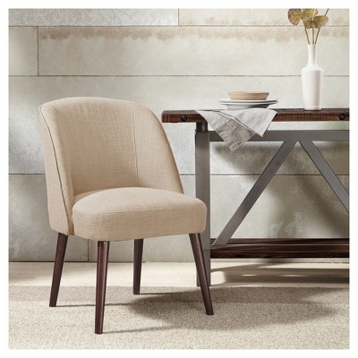 Dining Chairs Natural: Madison Park Upholstered Armless Chair, Polyester & Acrylic, Wood Legs