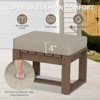 EAGLE PEAK Natural Cedar Patio Ottomans with Removable Cushions, Outdoor Real Wood Slat Top Footrest - 3 of 4