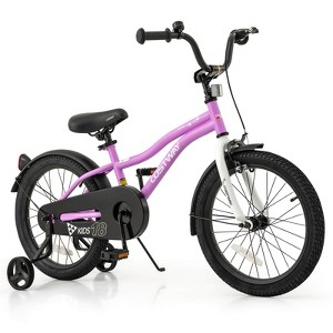 Costway 12"/14"/16"/18" Kids Bike for 3-4 Years Old Boys & Girls with Adjustable Seat Handbrake Reflectors Blue/Purple/Red - 1 of 4