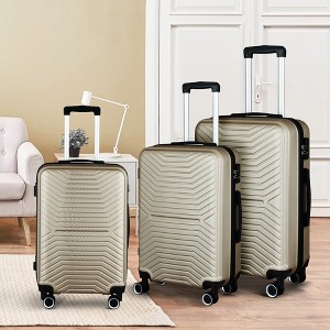 3 Piece Hardside Luggage Set with 360° Spinner Wheels, TSA Lock, Expandable 20"/24"/28", Lightweight Durable Suitcases with Corner Protection - 1 of 4