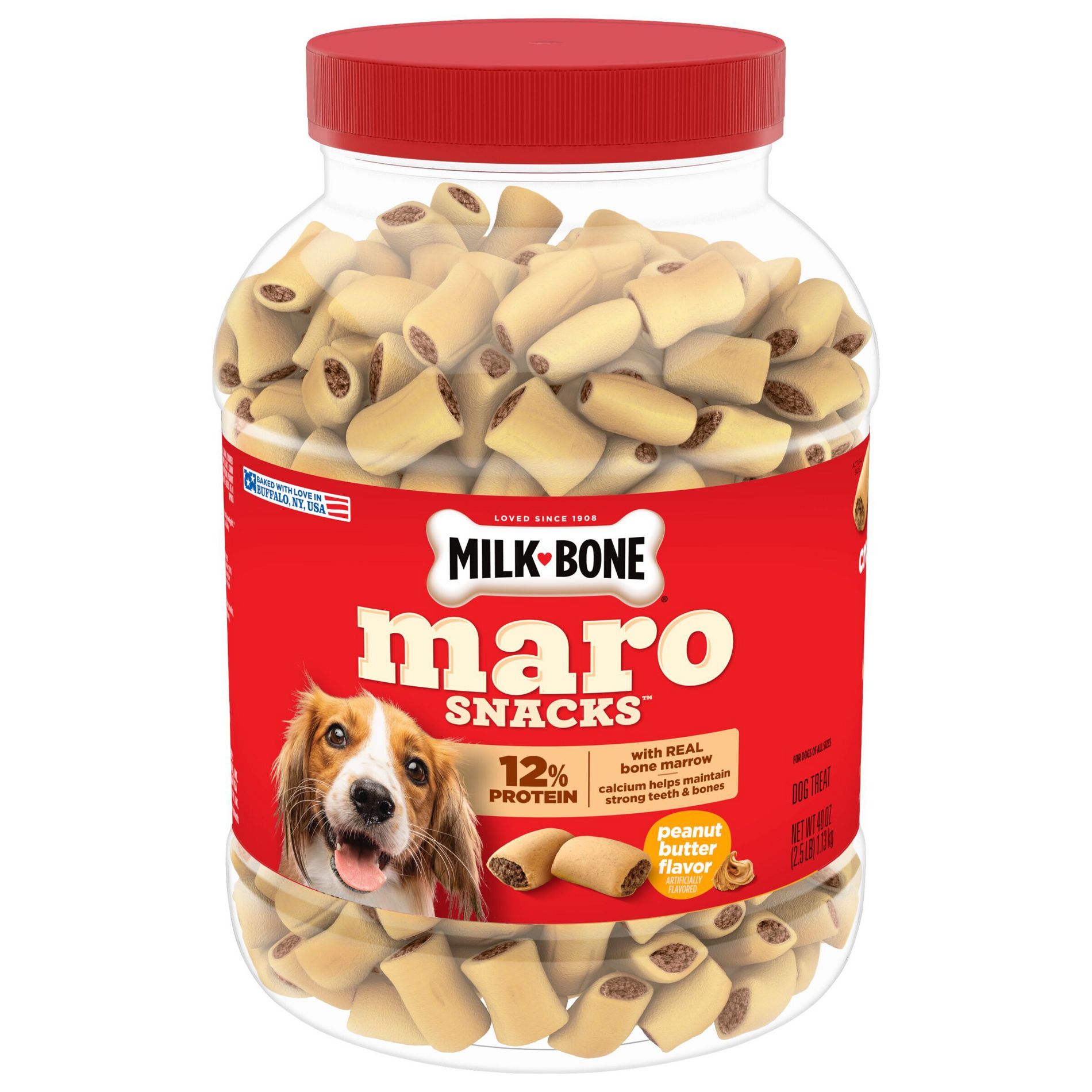 Milk-Bone Marosnacks Dog Treat with Peanut Butter Flavor - 40oz