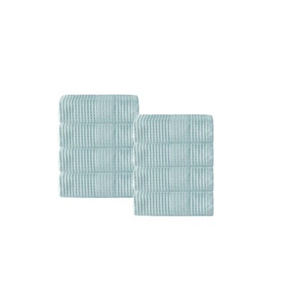 8pc Ria Turkish Cotton Washcloth Set Aqua - Enchante Home