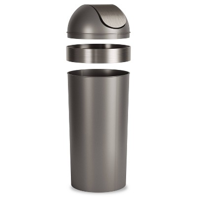 Pewter 16-Gallon Swing Top Kitchen Trash Can