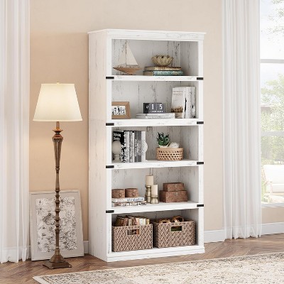 5 Tier Bookshelf, 67.4" Wooden Bookcase for Storage, Floor Standing Display Storage Shelves