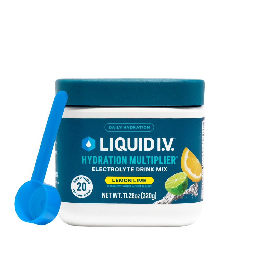 Liquid I.V. Lemon Lime Hydration Multiplier Multi-Serve Tub Sports Drink - 20 Servings/11.29oz: Non-Caffeinated Powdered Formula